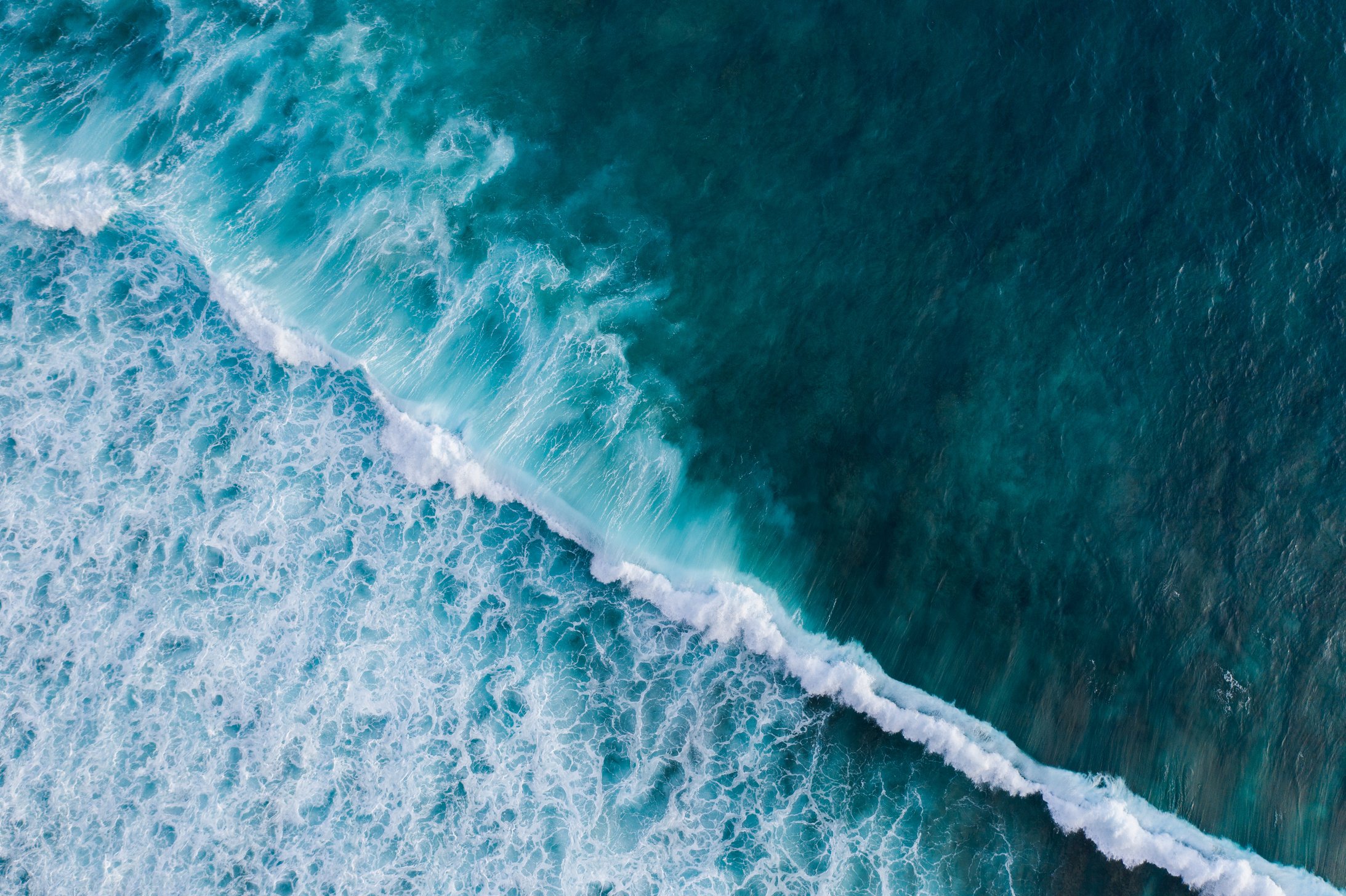 Ocean surf from above
